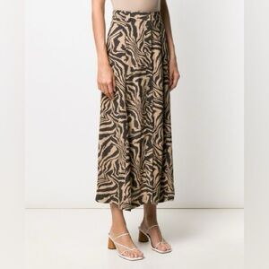 Ganni Tiger Crepe Midi Skirt